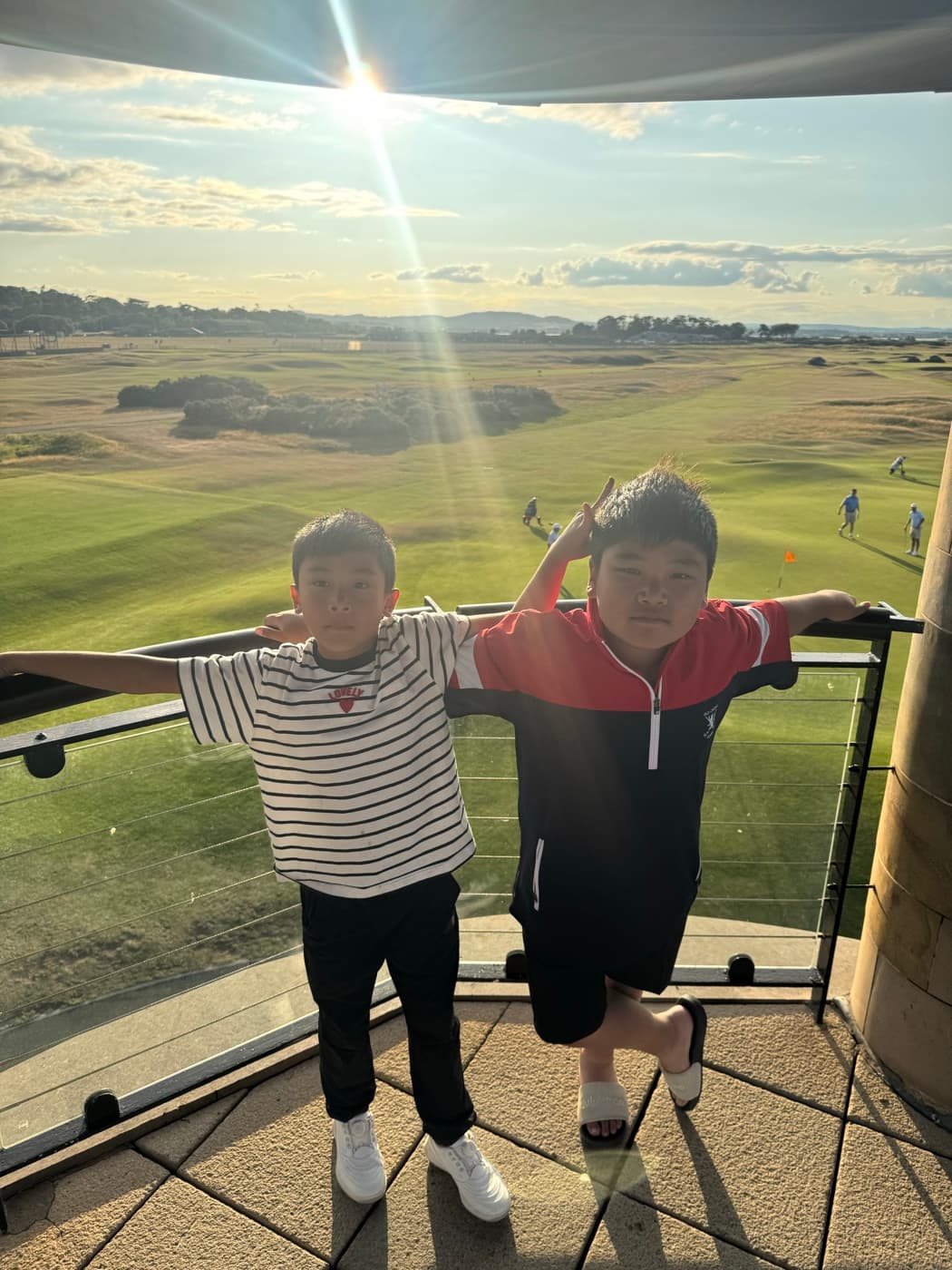 AGS juniors at St Andrews at golden hour