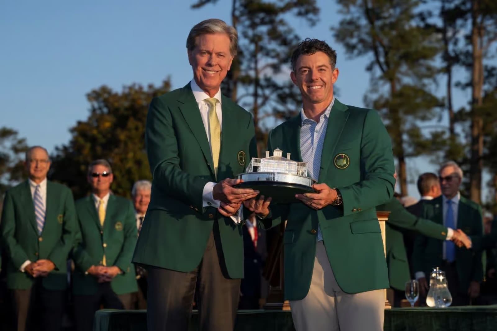 The green jacket presented at the Masters